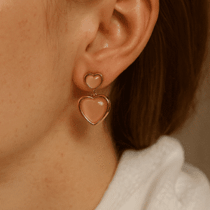 Nehyr Rose Double Heart Earrings – Elegant Love-Inspired Jewelry