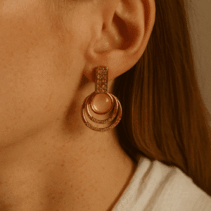 Nehyr Rose Triple Hoop Elegant Earrings