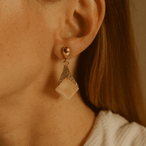 Nehyr Elegant Rose Gold Crystal Drop Earrings