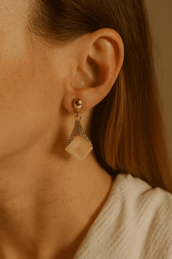 Nehyr Elegant Rose Gold Crystal Drop Earrings