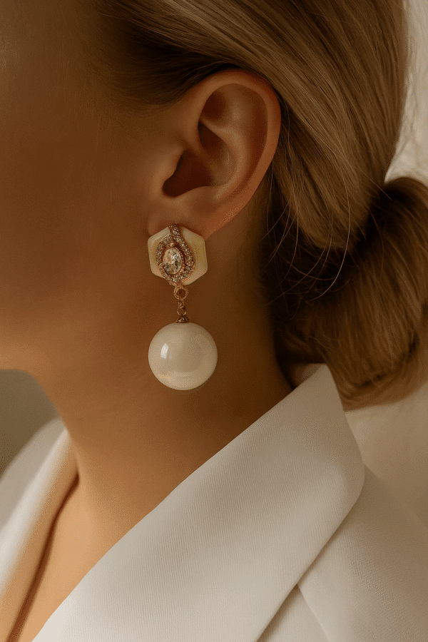 Nehyr Elegant Pearl Drop Earrings – Premium Statement Jewelry - Image 6