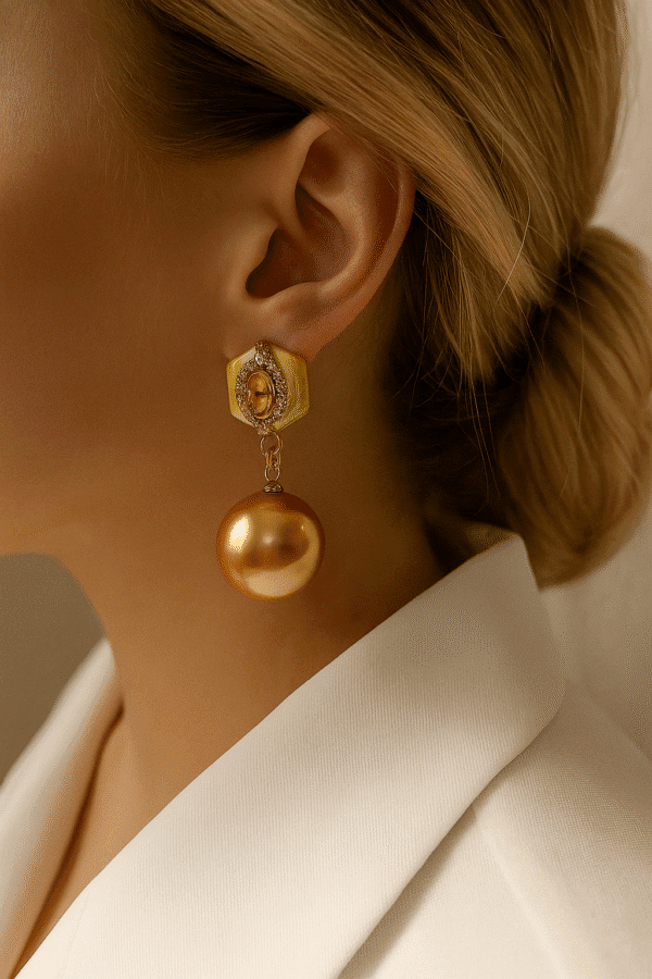 Nehyr Elegant Pearl Drop Earrings – Premium Statement Jewelry - Image 2