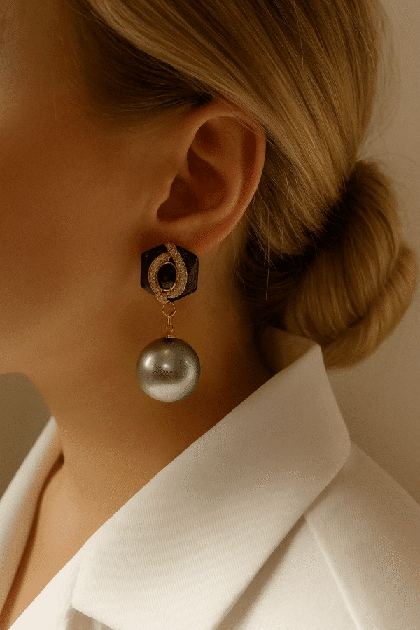 Nehyr Elegant Pearl Drop Earrings – Premium Statement Jewelry - Image 3