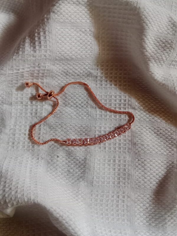 Elegant Rose Gold Adjustable Bracelet with Crystal Stones – Nehyr Jewelry - Image 4