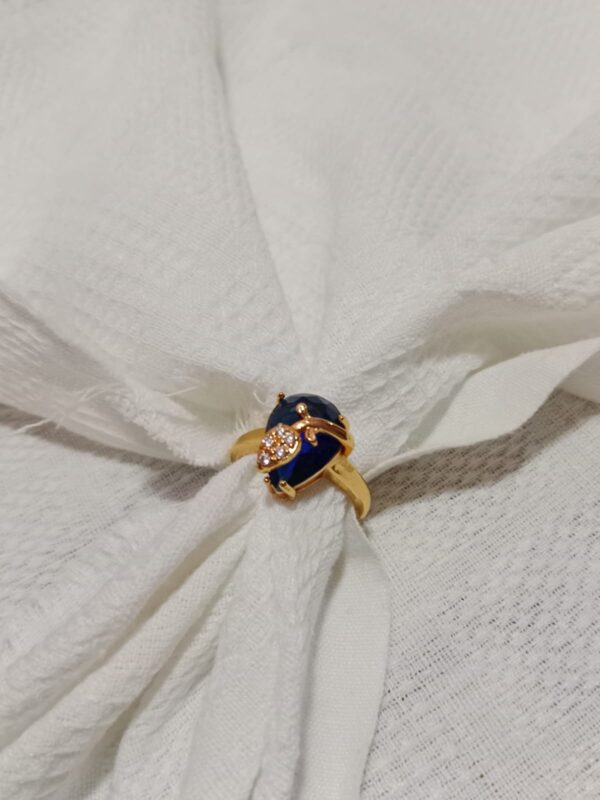 NehyrCrystal Rings Set – Blue, Orange & Black Adjustable Rings - Image 2