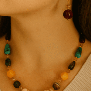 Nehyr Multicolor Beaded Necklace & Earrings Set