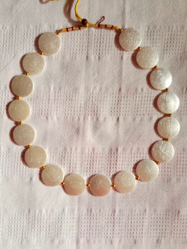 Nehyr Elegant Pearl Disc Necklace & Earrings Set - Image 3