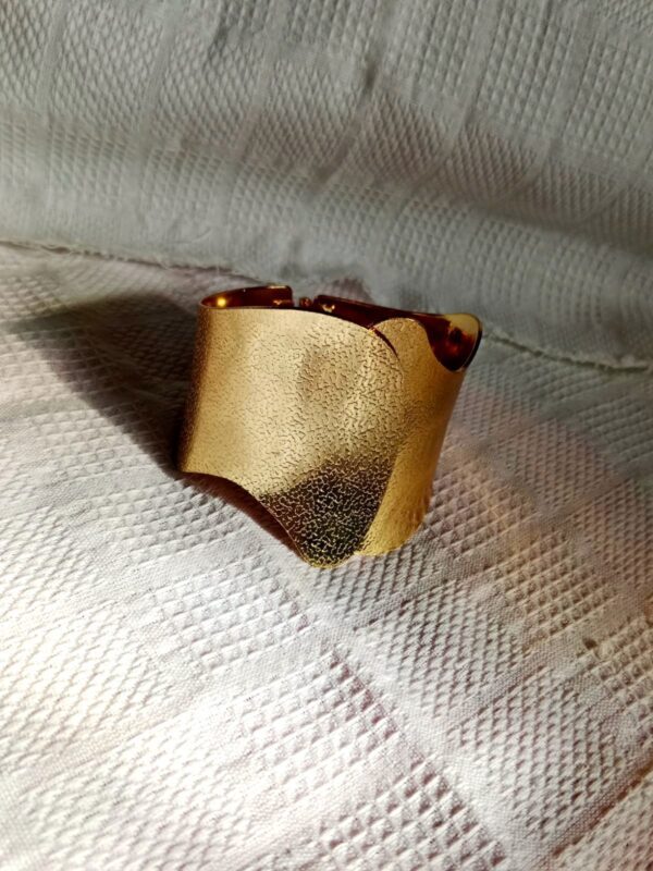 NEHYR Gold Textured Wave Cuff Bracelet - Image 2