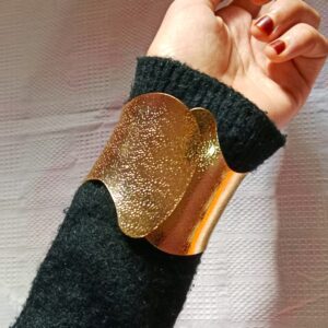 NEHYR Textured Wave Cuff Bracelet