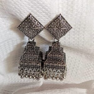 Nehry Design Oxidized Jhumka Earrings